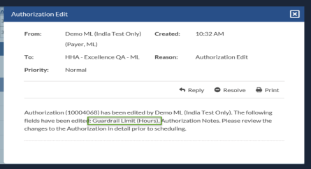 Authorization Edit: Patient Note